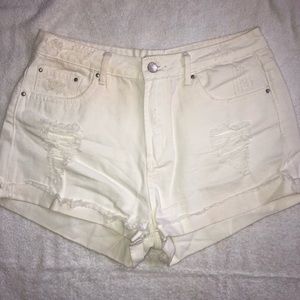 Ivory Denim Shorts